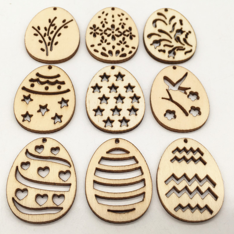 Happy Kids Education - Oeufs en bois découpés au Laser,