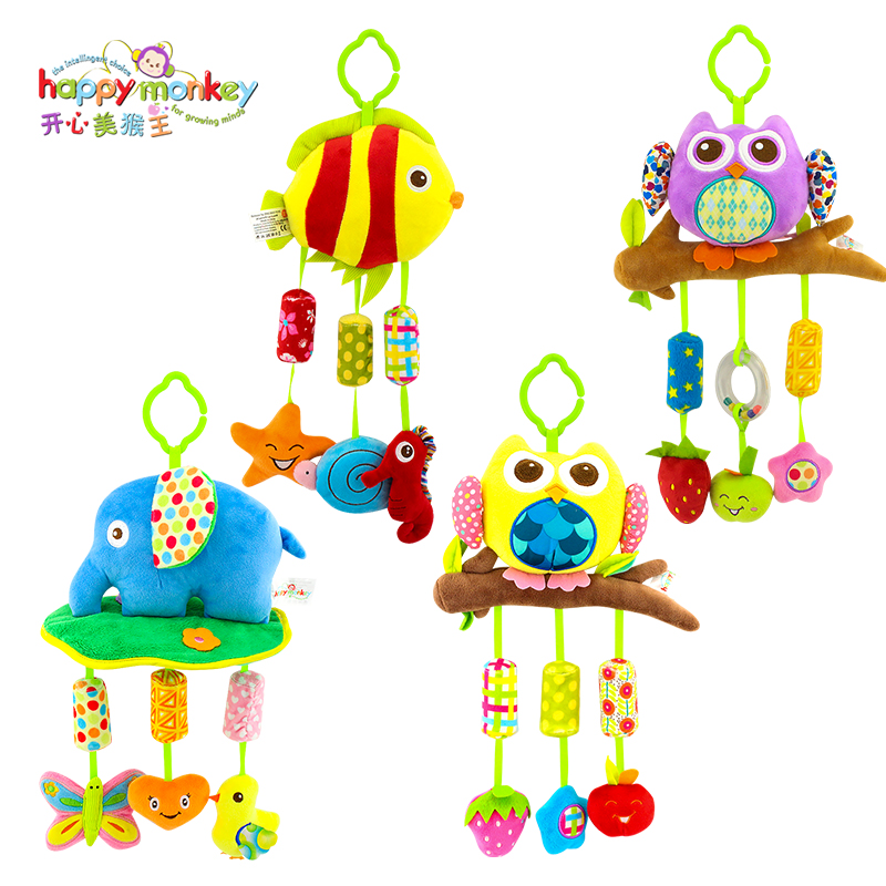 Happy Kids Education - Happy Monkey-Hochet en peluche pour bébé