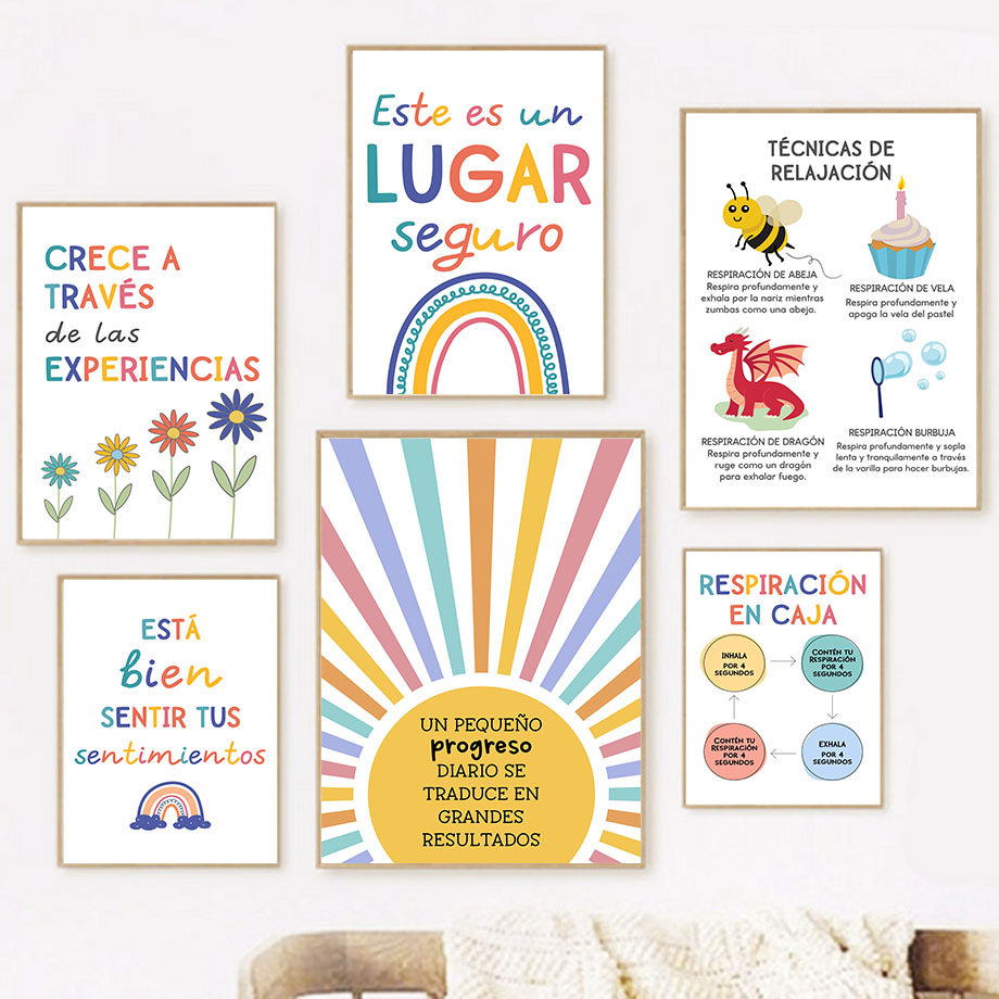 Kids Educational Poster - Toile d'art mural avec devise éducative