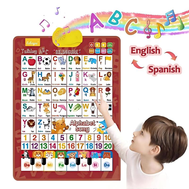 Kids Educational Poster - Affiche interactive bilingue anglais-espagnol pour enfants