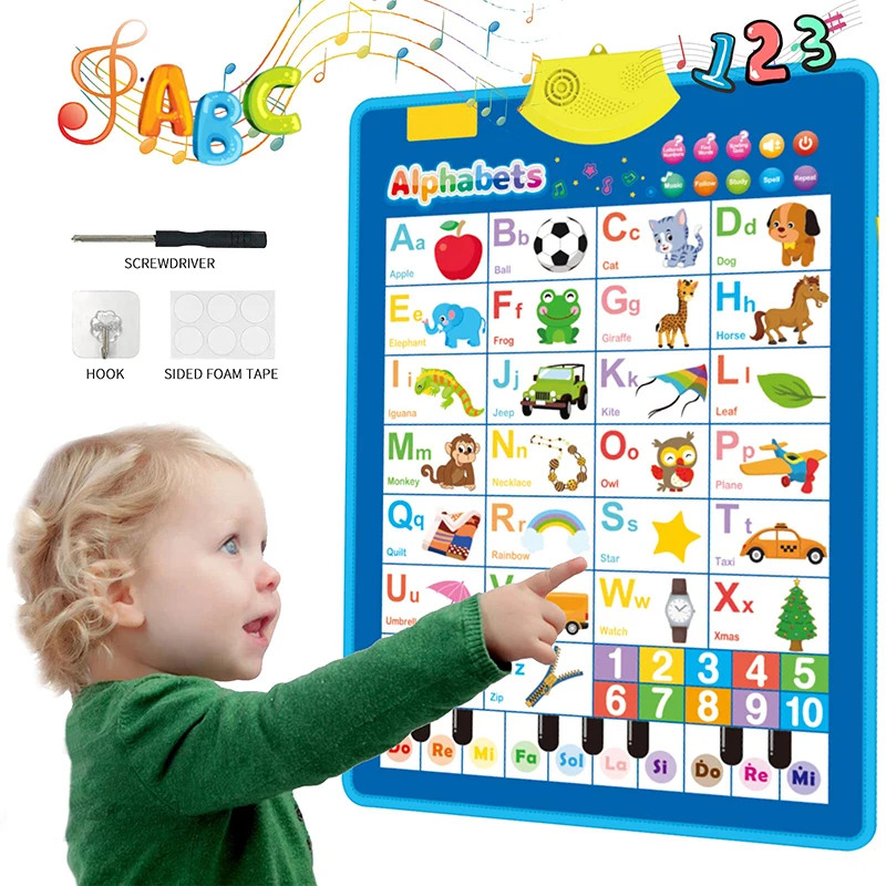 Kids Educational Poster - Tableau mural électronique de l'alphabet anglais,