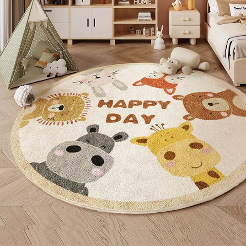 Tapis rond en flanelle Happy A - Happy Kids Education avis et prix