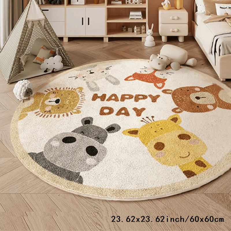 Tapis rond en flanelle Happy A - Happy Kids Education avis et prix