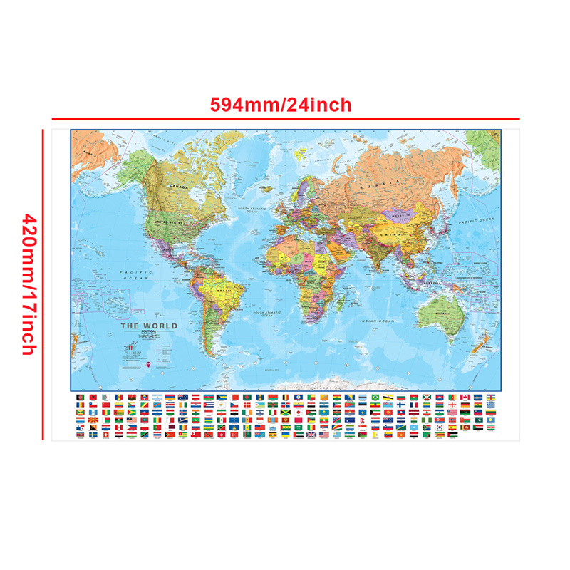 Carte du monde A2 59x42cm avec - Kids Educational Poster avis et prix