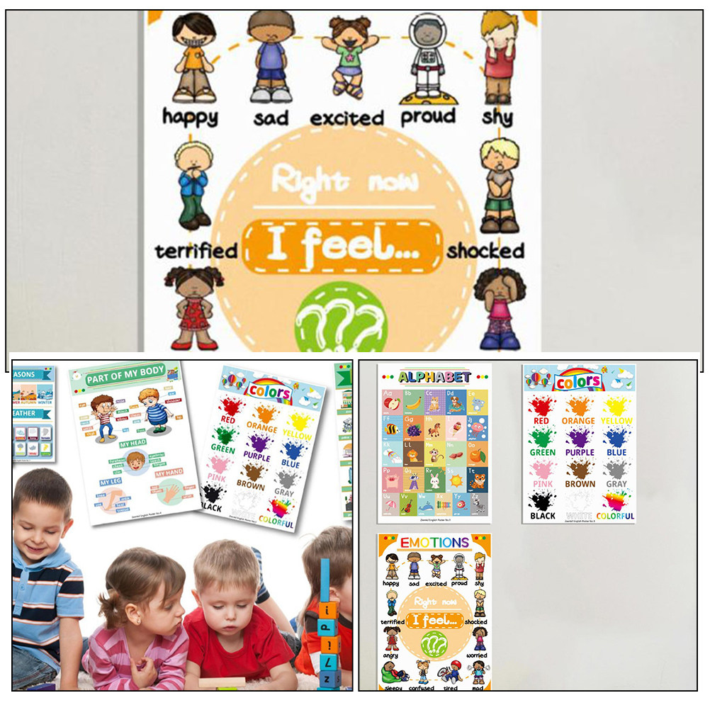 12 Feuilles d'Affiches d'Appre - Kids Educational Poster avis et prix